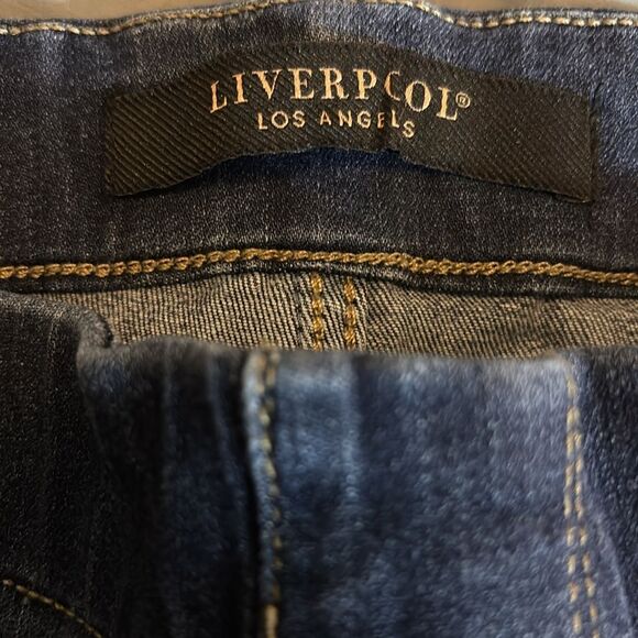 Liverpool denim pull-on denim blue jeans 12/31 12 31 the high rise ankle - Picture 5 of 8